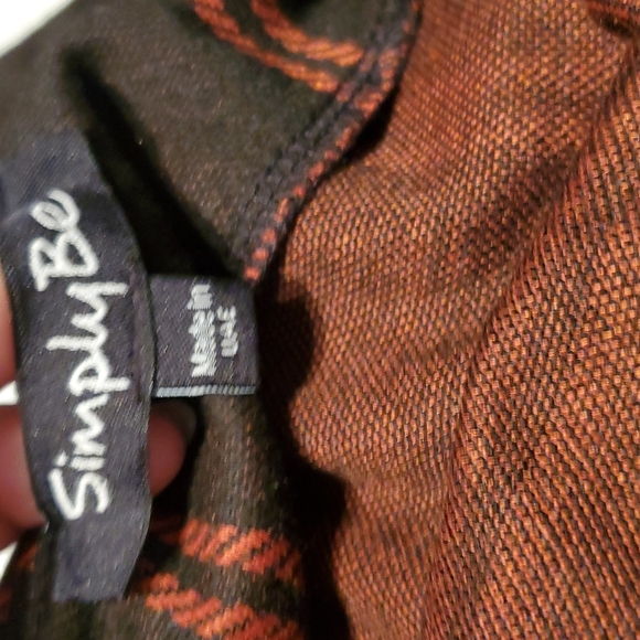 Brown and Orange Pinafore / Overall Dress w/ pockets - Picture 3 of 4